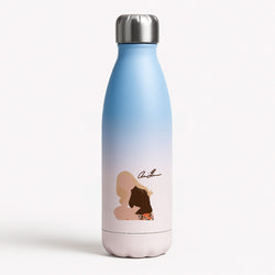 Vintage Pose Blue Water Bottle