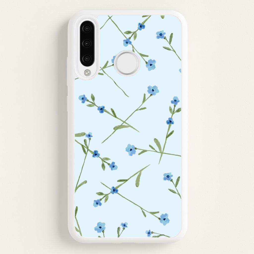 Baby Blue Floral Pattern Huawei P30 Pro Case