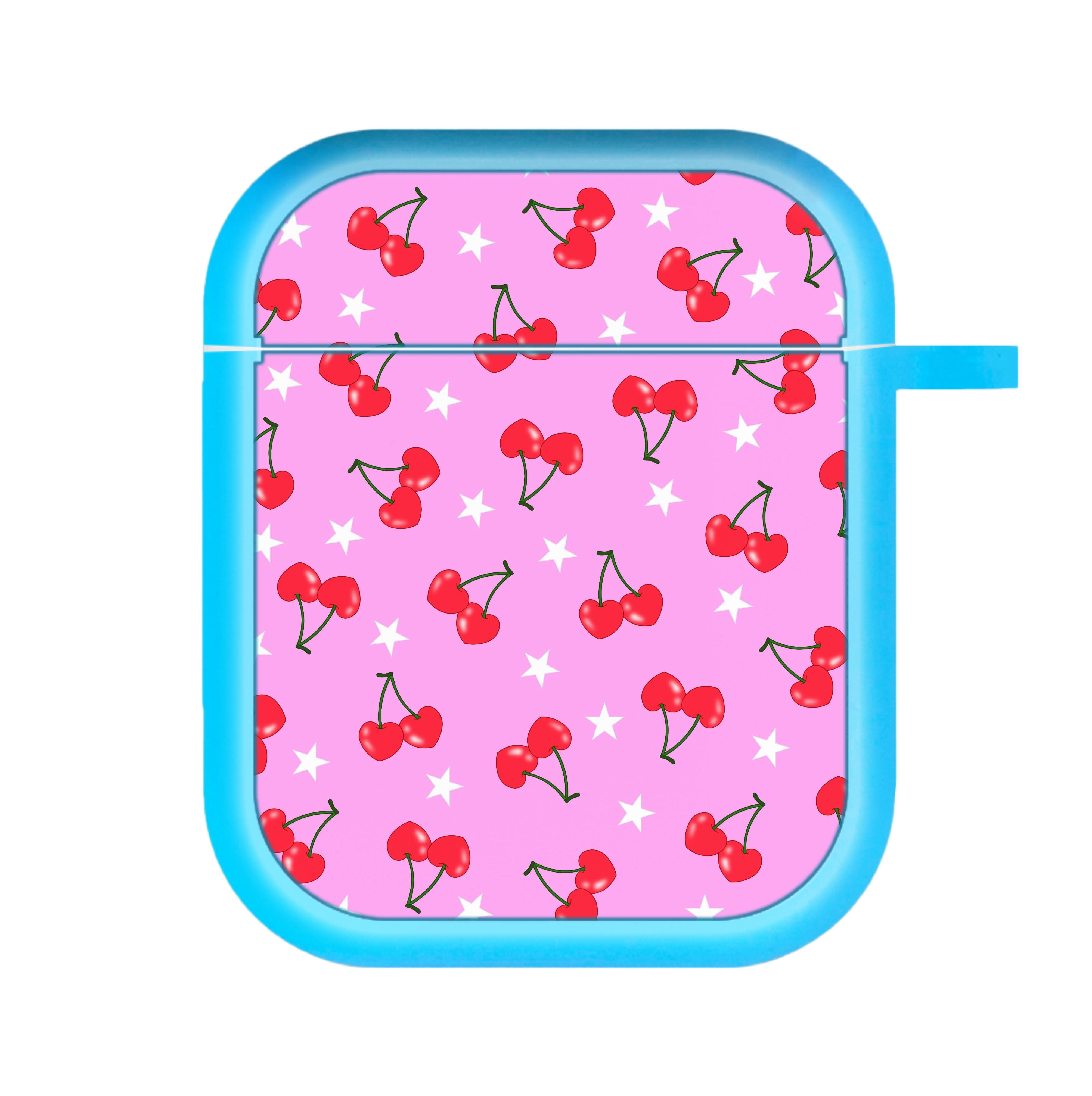 Heart Cherries And Stars Pattern AirPods Case