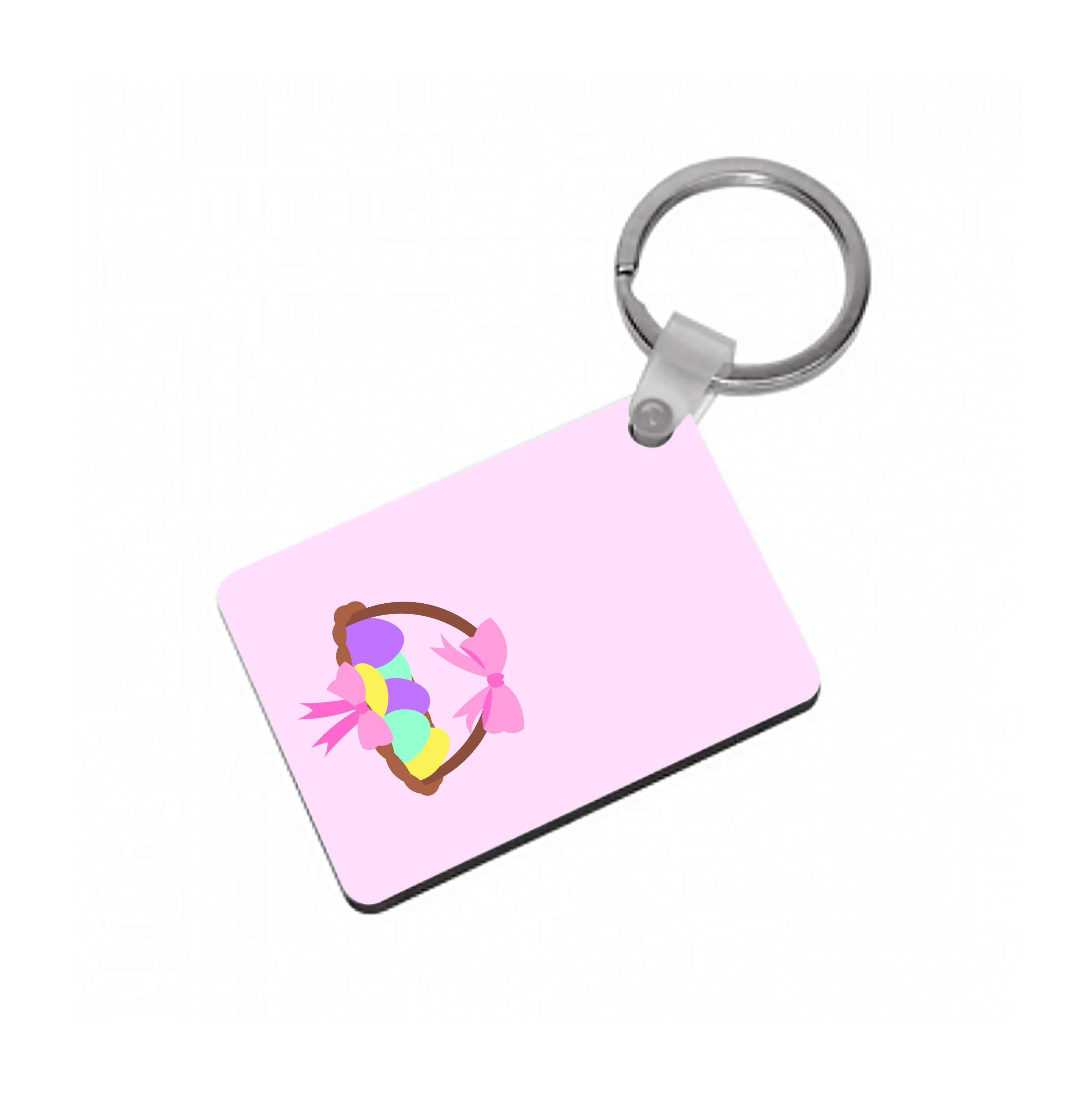 Pink Easter Basket Keyring