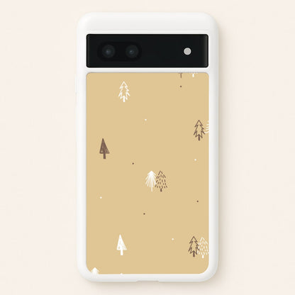 Minimal Christmas Trees Pattern Google Pixel 6a Case