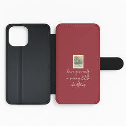 A Merry Little Christmas Stamp Flip Phone Case