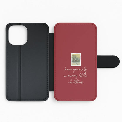 A Merry Little Christmas Stamp Flip Phone Case