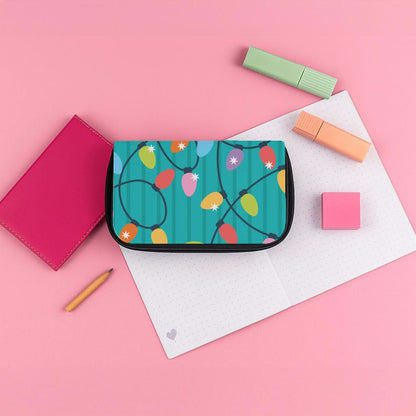Funky Christmas Lights Pattern Pencil Case