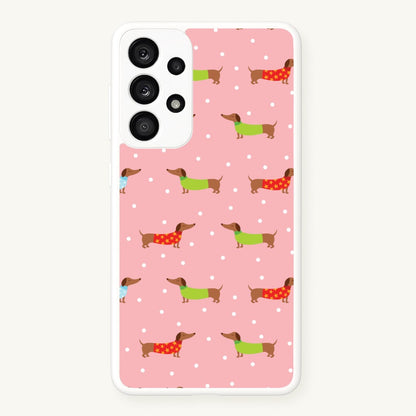 Christmas Jumpers Dachshund Pattern Galaxy A53 Case