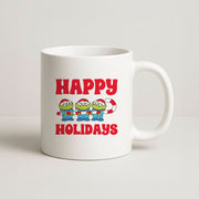 Happy Holidays Cute Green Aliens Mug 1