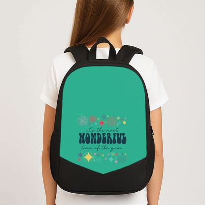 The Most Wonderful Time Of The Year Geometric School Bag