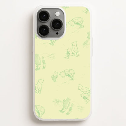 Sketched Winnie Pattern Phone Case for Apple iPhone, Samsung Galaxy, Huawei and Google Pixel
