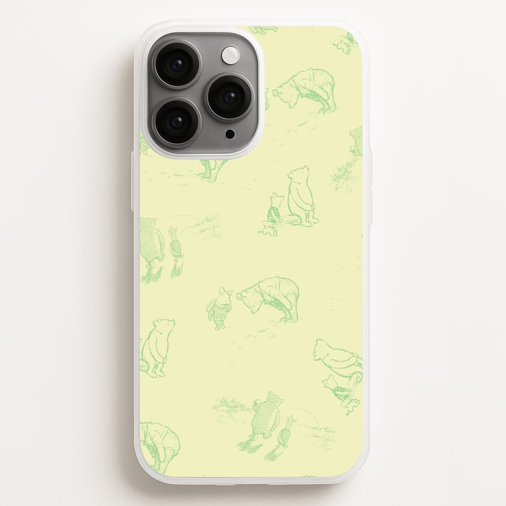 Sketched Winnie Pattern iPhone 16 Pro Case