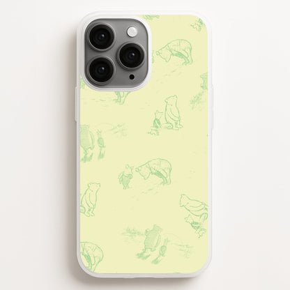 Sketched Winnie Pattern iPhone 16 Pro Case