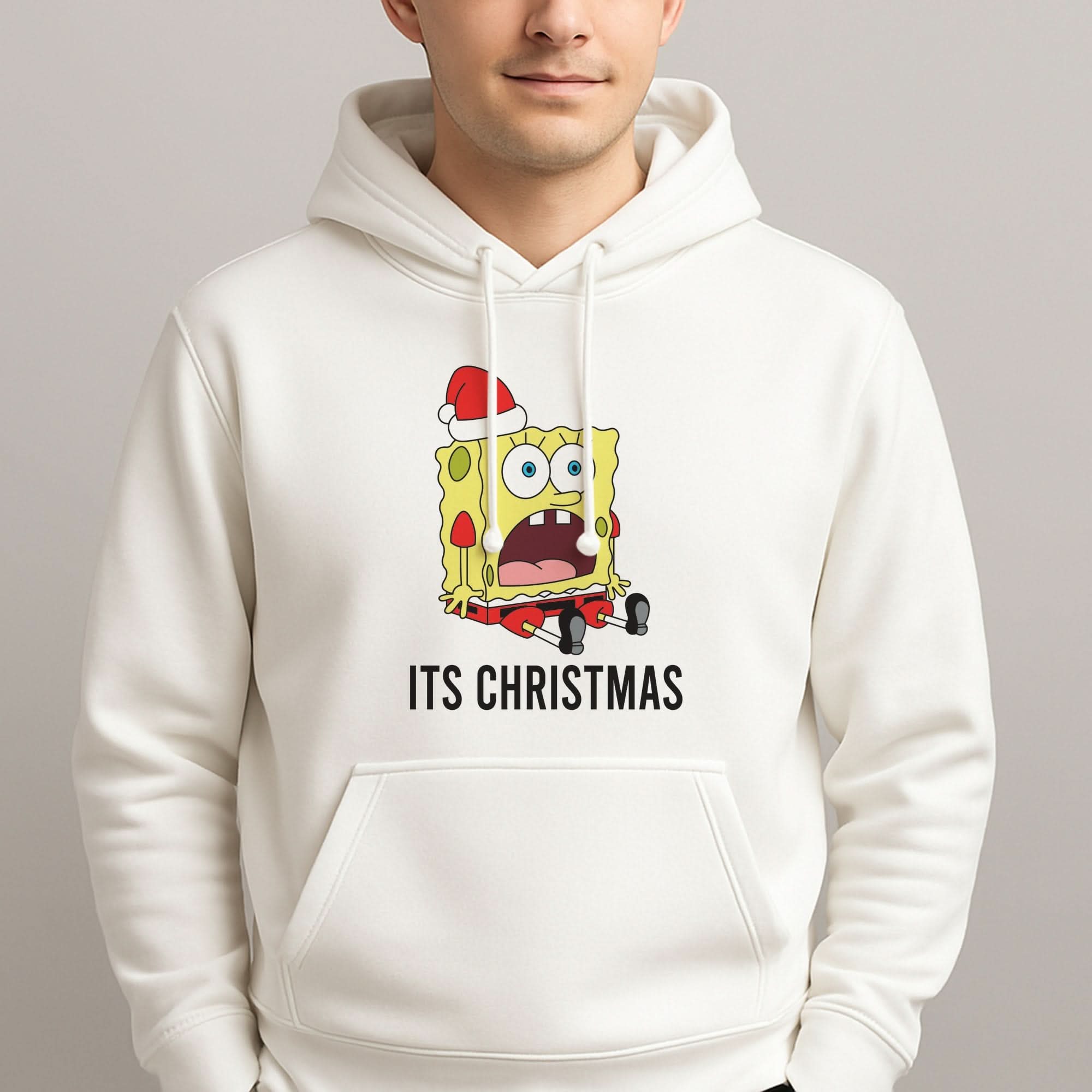 It's Christmas Cartoon Sponge Mens Hoodie