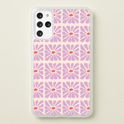 Square Abstract Flowers Mauve Galaxy S20 Plus Case