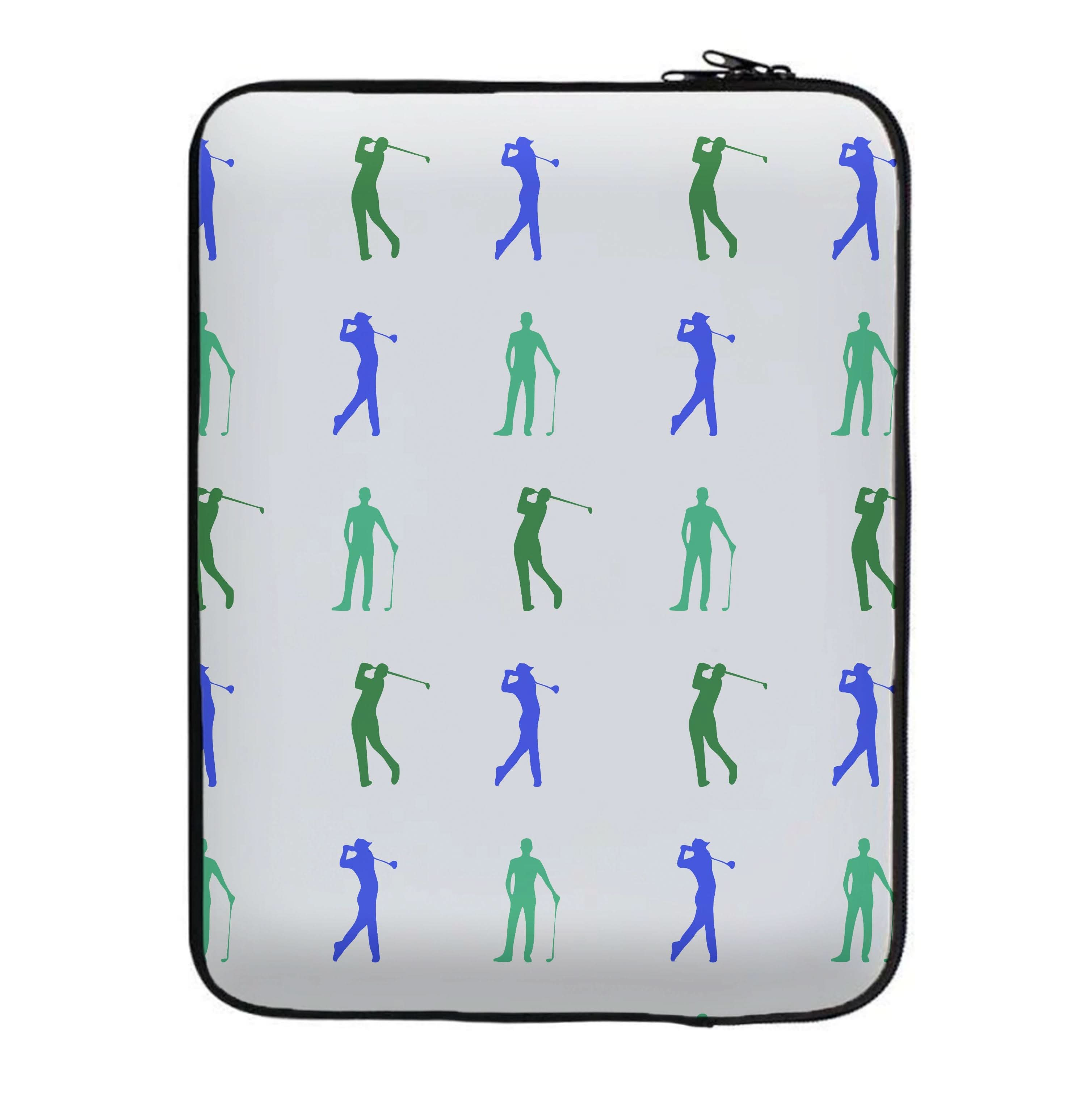 Golfer Silhouettes Pattern Laptop Sleeve