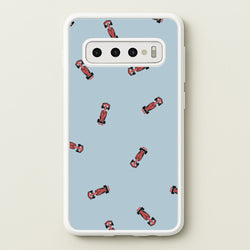 Race Cars Pattern Blue Galaxy S10 Case