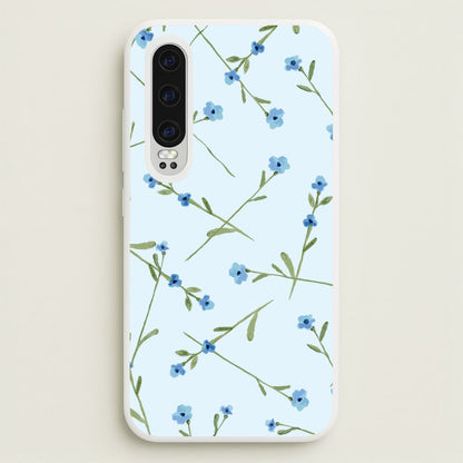 Baby Blue Floral Pattern Huawei P30 Case
