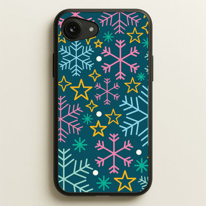 Colourful Christmas Symbols Pattern iPhone 16e Case