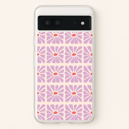 Square Abstract Flowers Mauve Google Pixel 7 Case