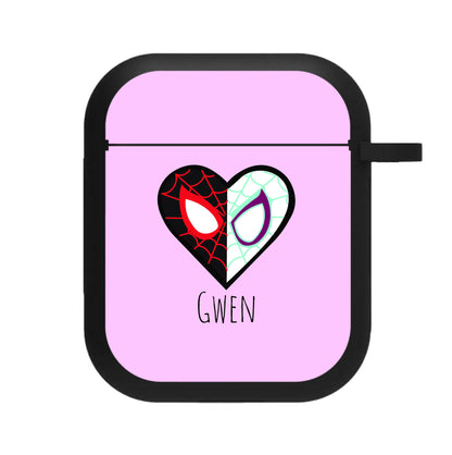 Gwen And SpiderMan - Personalised Superhero Comic AirPods Case