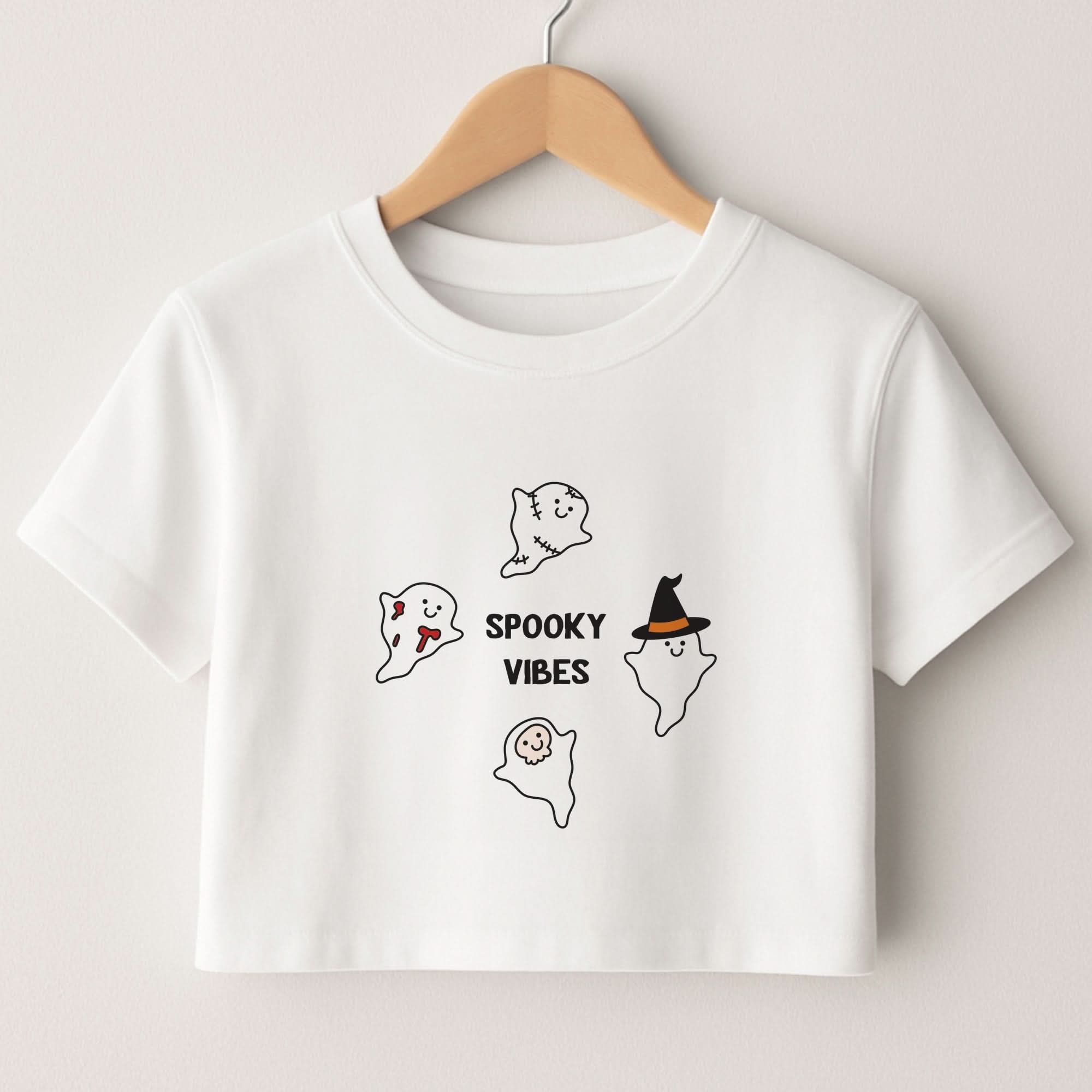 Spooky Vibes Ghosties I Crop Top