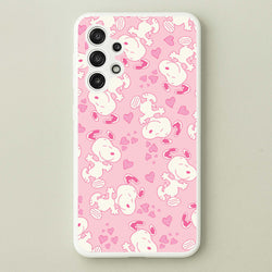 Cartoon Beagle Valentine Hearts Pattern Galaxy A13 Case