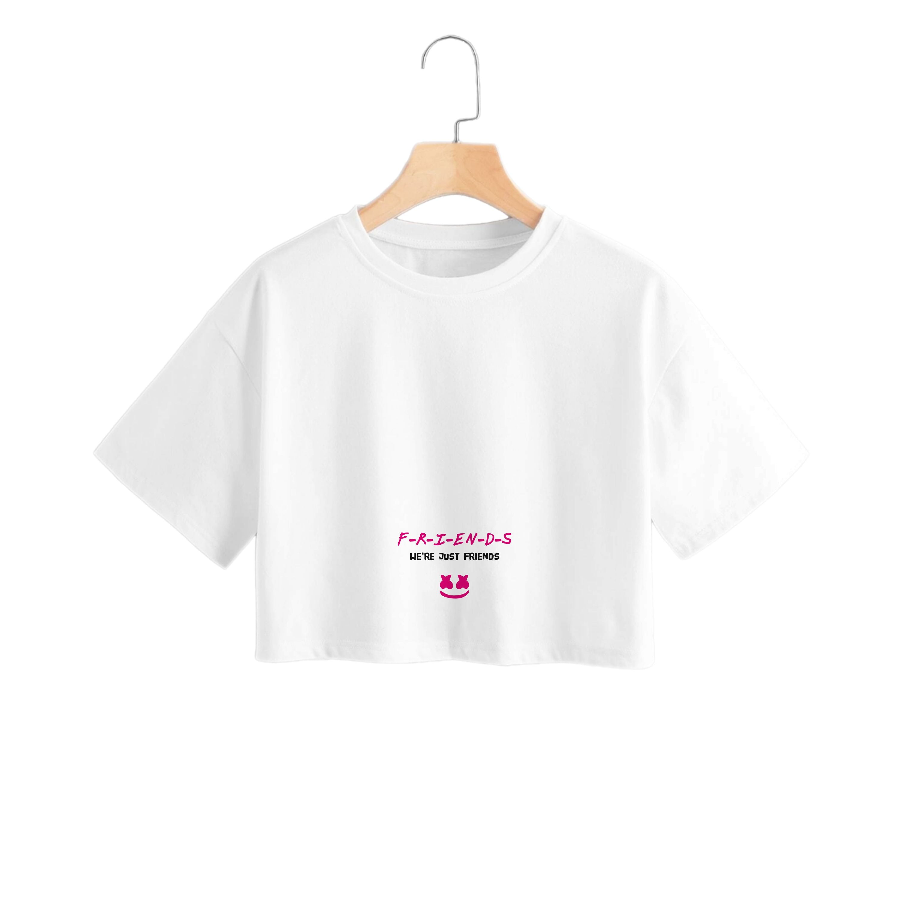 We're Just Friends - White Helmet DJ Crop Top