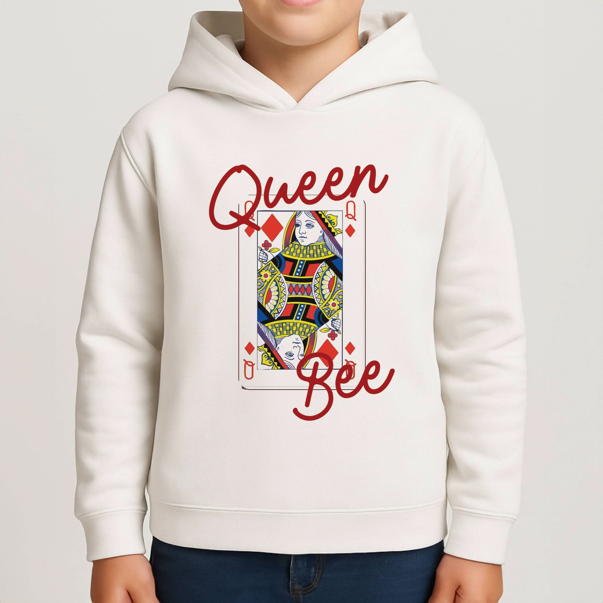 Queen Bee Playing Card Boys Hoodie