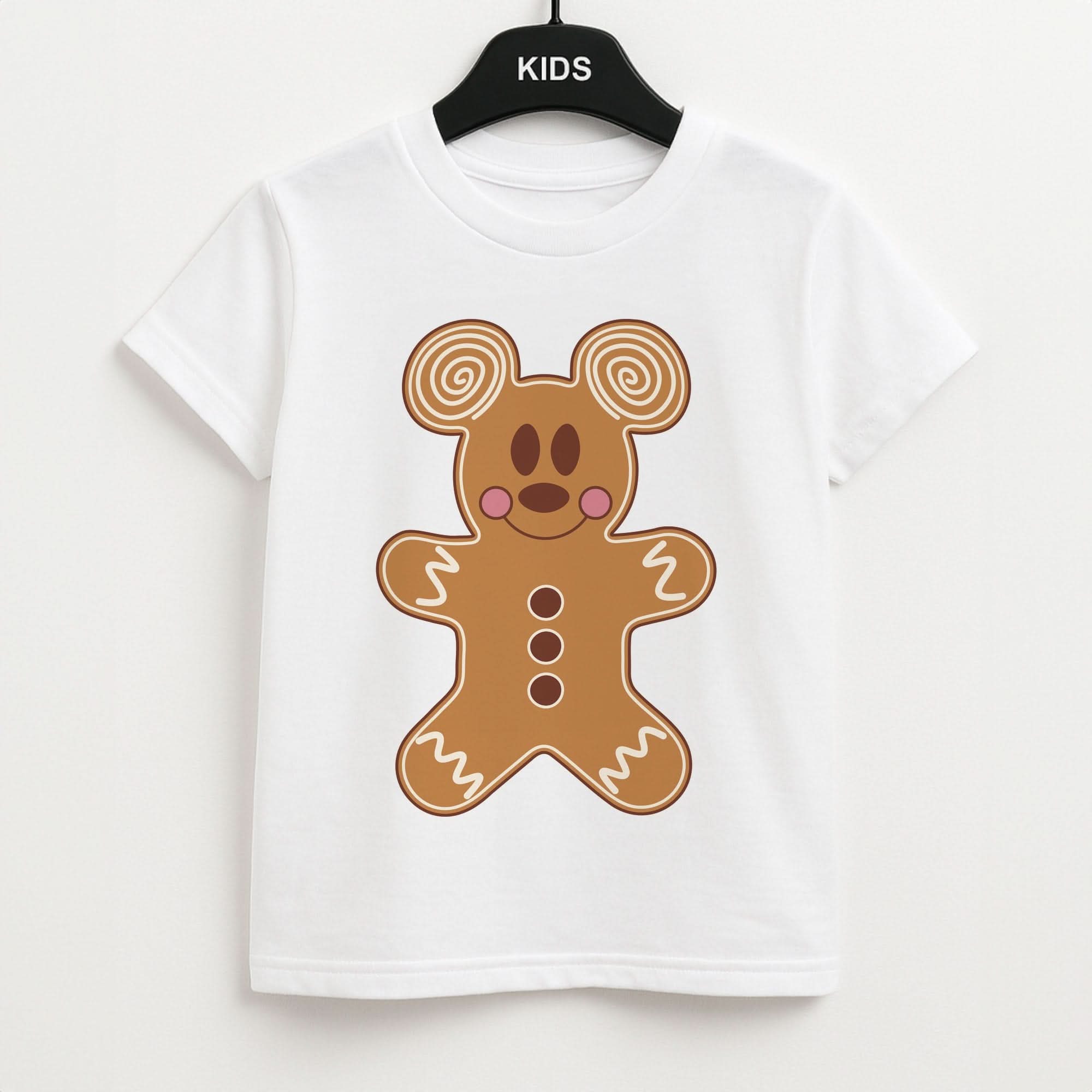 Cartoon Mouse Gingerbread Kids Unisex T-Shirt