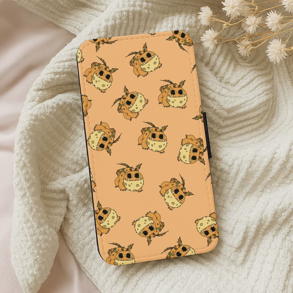 Baby Dragons Pattern Leather Phone Case