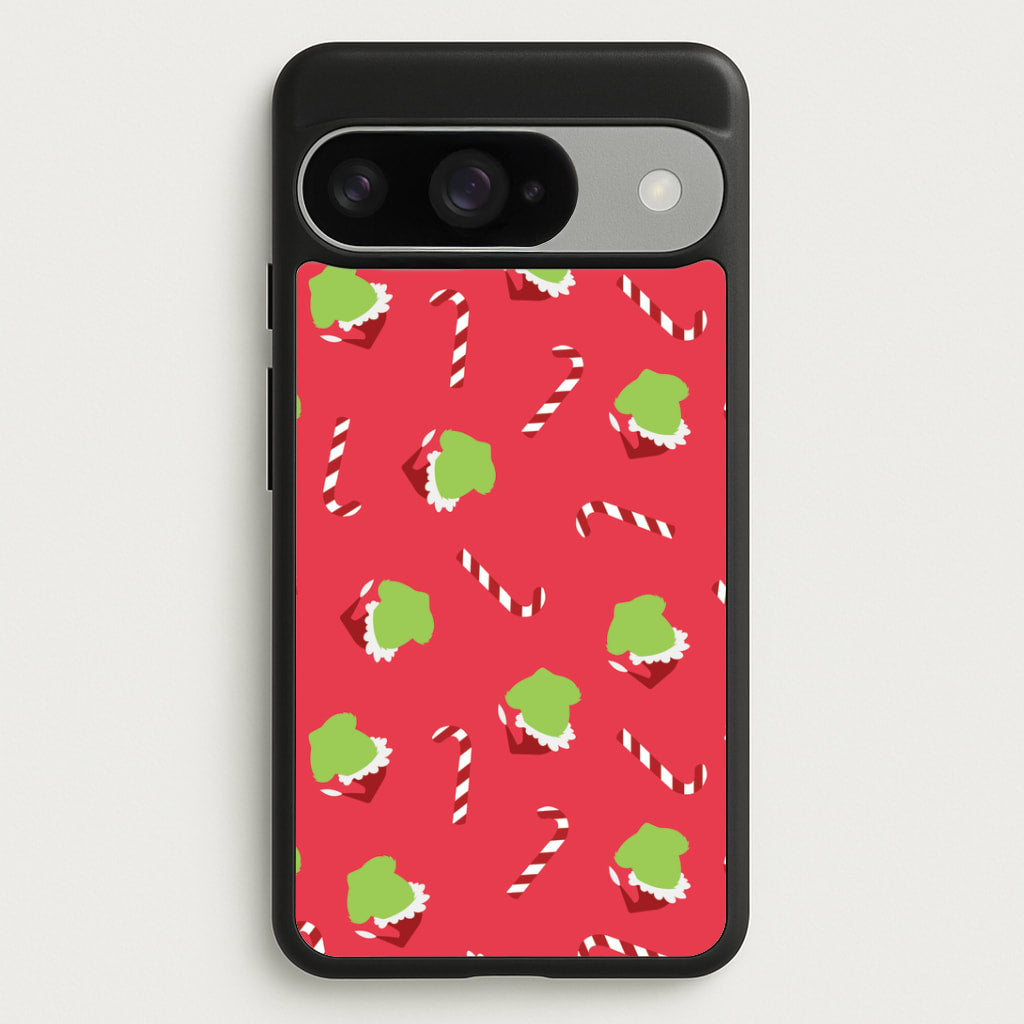 Green Creature And Candy Canes Pattern Google Pixel 10 / 10 Pro Case