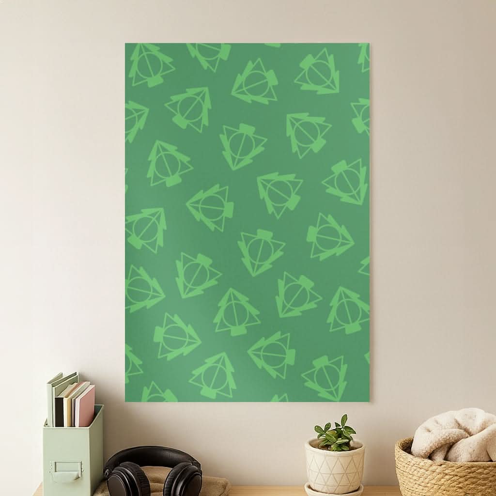 Christmas Tree Wizard Icon Pattern Poster