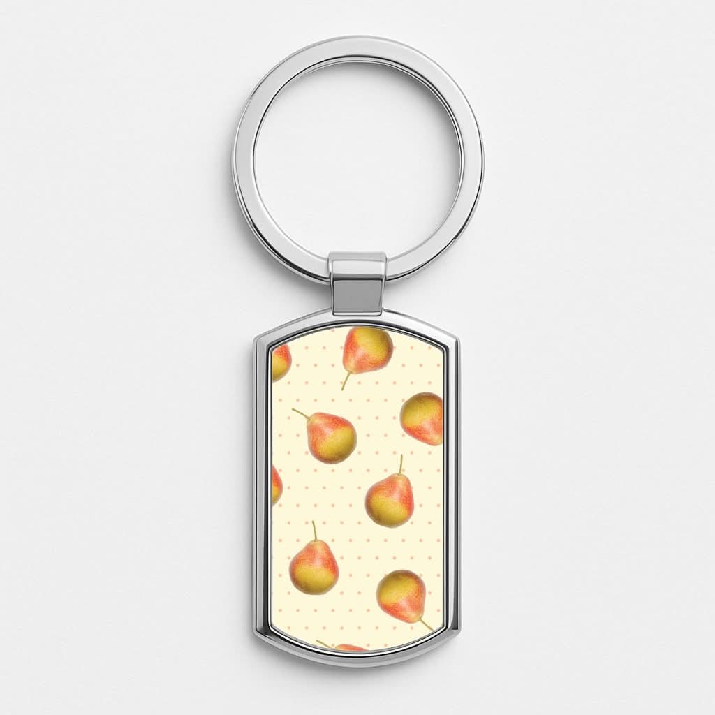 Pears And Polka Dots Pattern Luxury Keyring