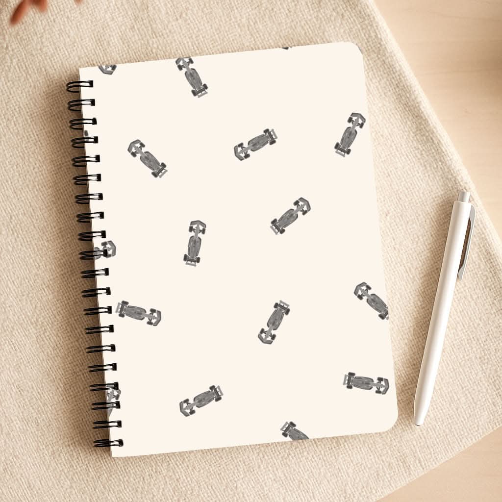 Race Cars Pattern Off White Notepad