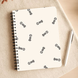 Race Cars Pattern Off White Notepad