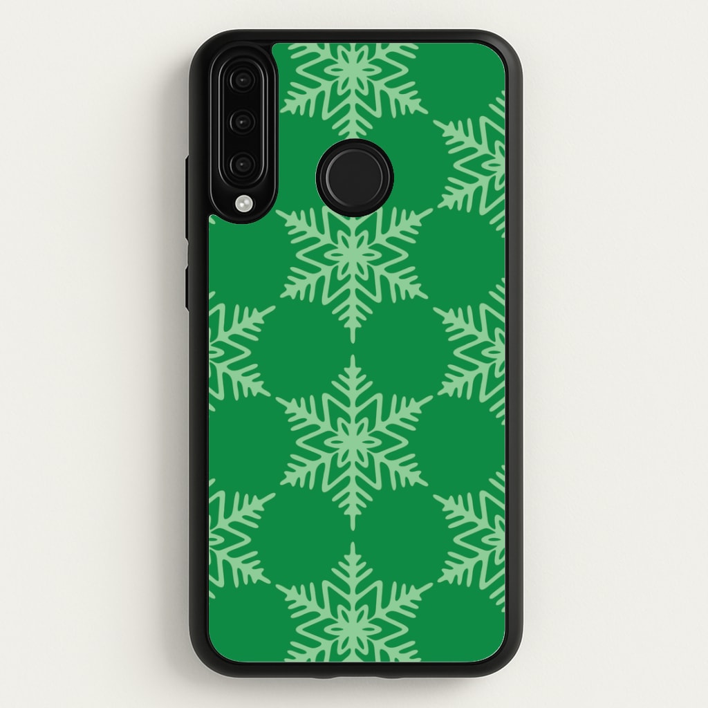 Green Giant Snowflakes Christmas Pattern Huawei P30 Lite Case