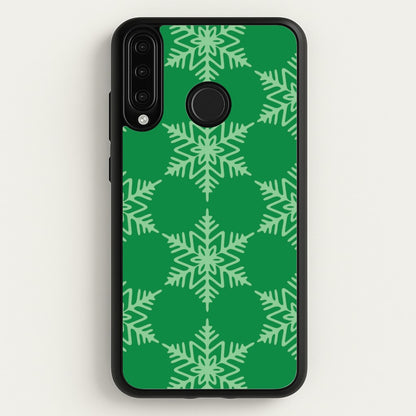 Green Giant Snowflakes Christmas Pattern Huawei P30 Lite Case
