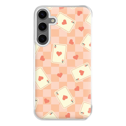 Cute Playing Cards And Hearts Pattern Galaxy S24 Plus Case