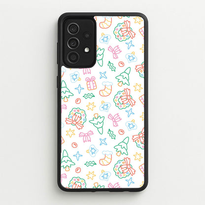 Neon Christmas Icons Pattern II Galaxy A52 / A52s Case