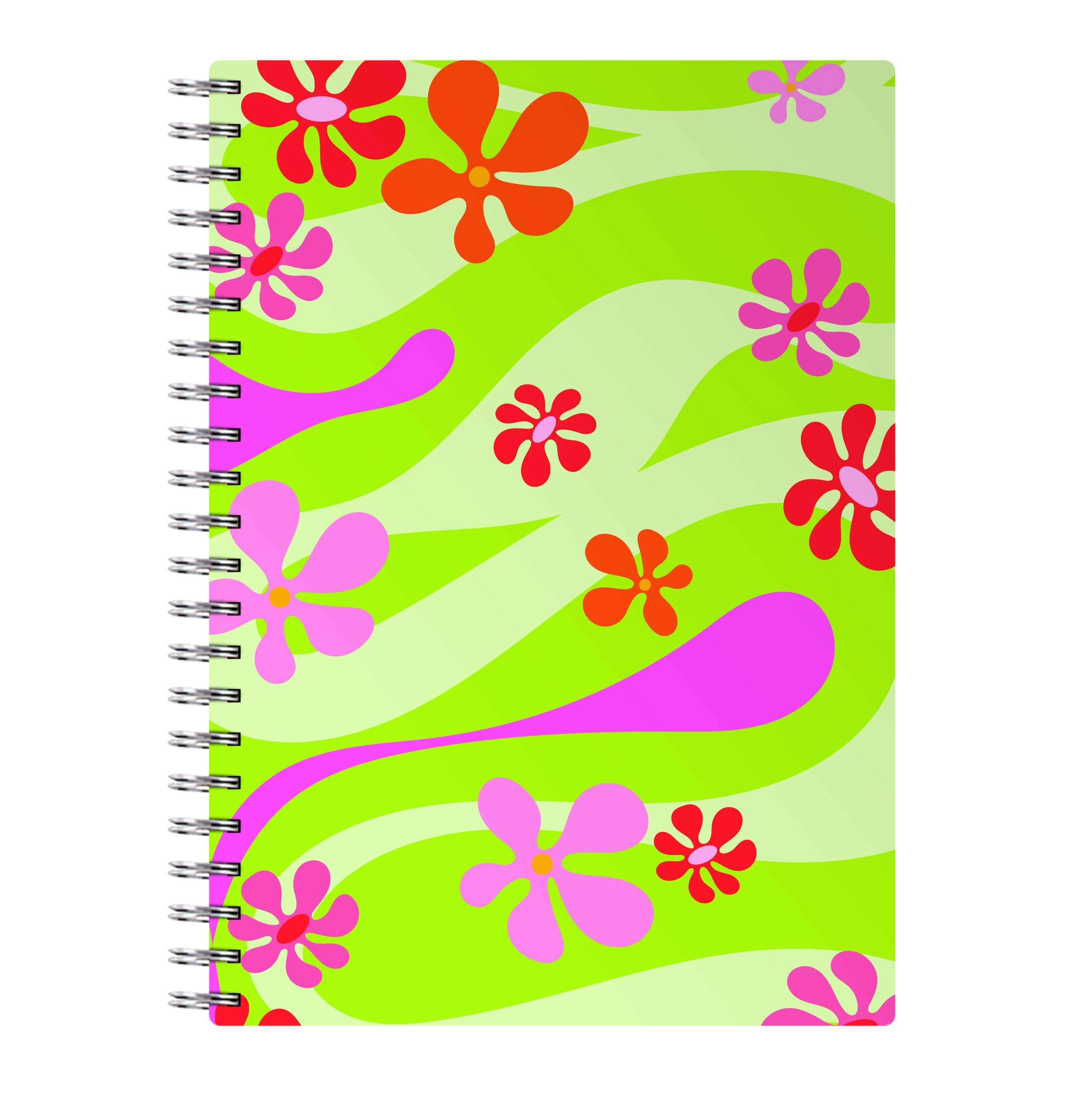 Retro Flowers Pattern Notebook