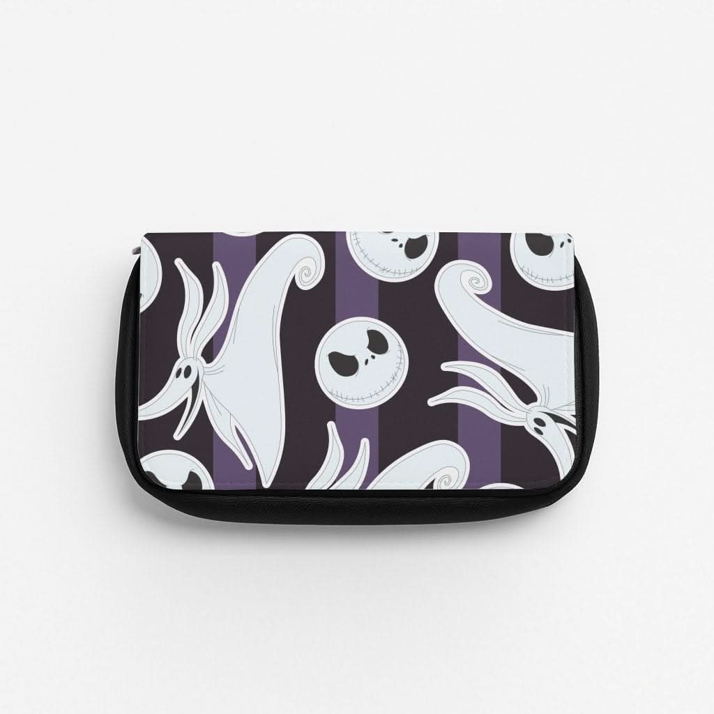 Skeleton Dog And Face Pattern Pencil Case