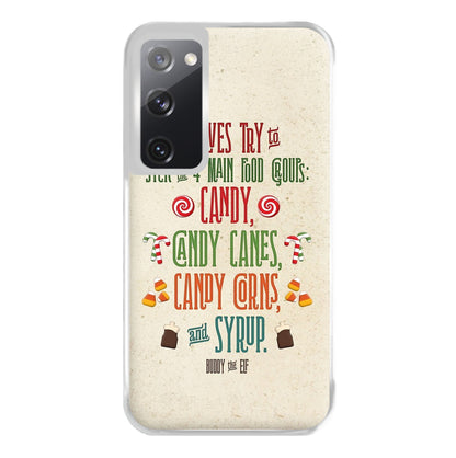 The Four Main Food Groups - Elf Phone Case