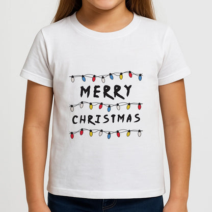 Merry Christmas String Lights Girls T-Shirt
