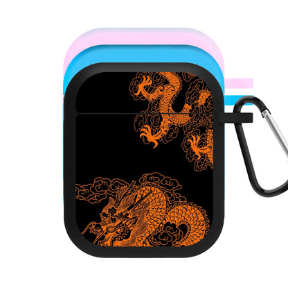 Orange Dragon AirPods Case