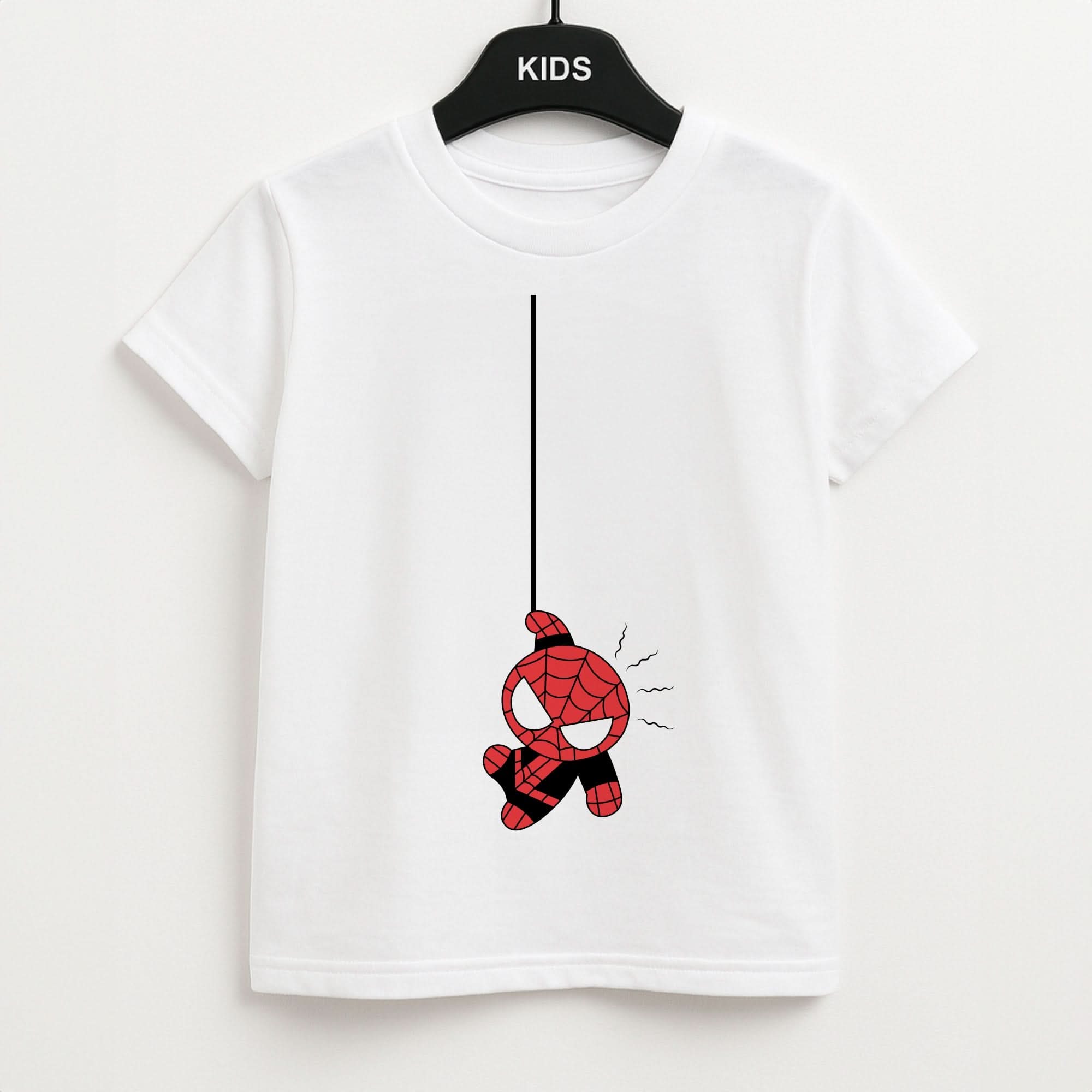 Gray Hanging Spider Hero Kids Unisex T-Shirt
