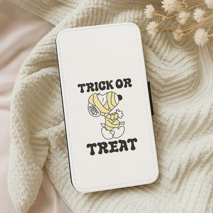 Trick Or Treat Cartoon Beagle Leather Phone Case