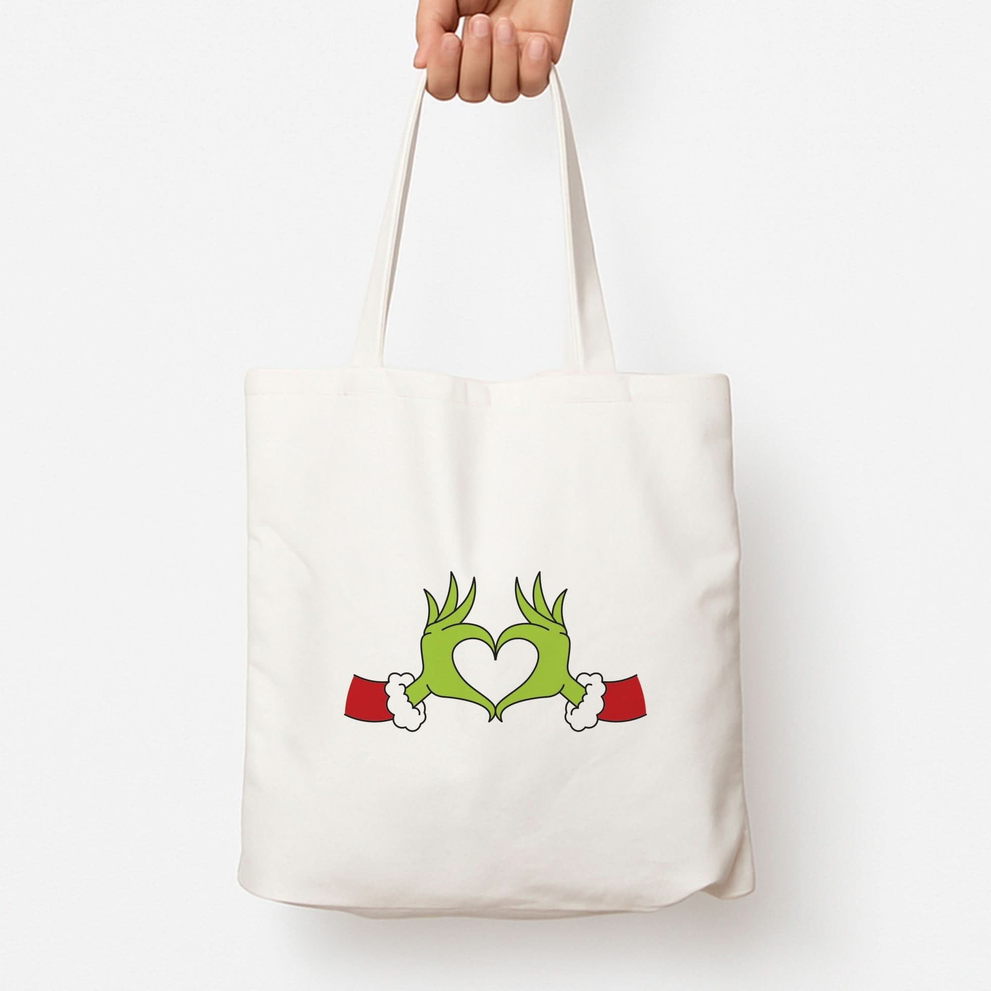 Christmas Green Heart Tote Bag