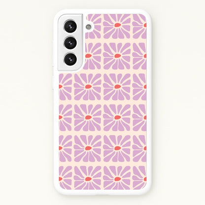 Square Abstract Flowers Mauve Galaxy S22 Plus Case
