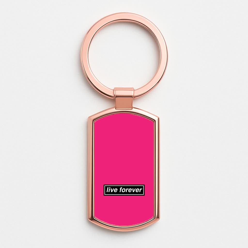 Live Forever Rose Gold Keyring