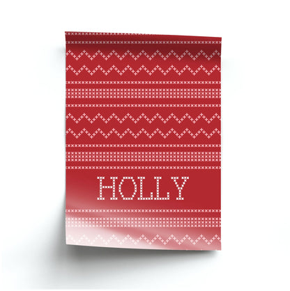 Personalised Christmas Jumper Red Poster