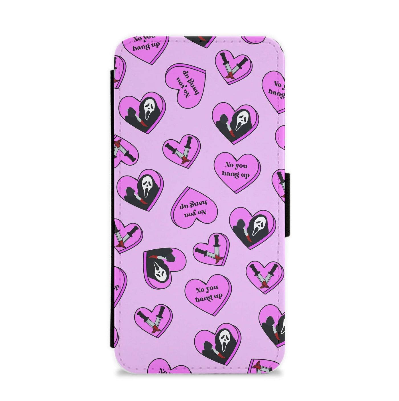 No You Hang Up Love Hearts Flip / Wallet Phone Case