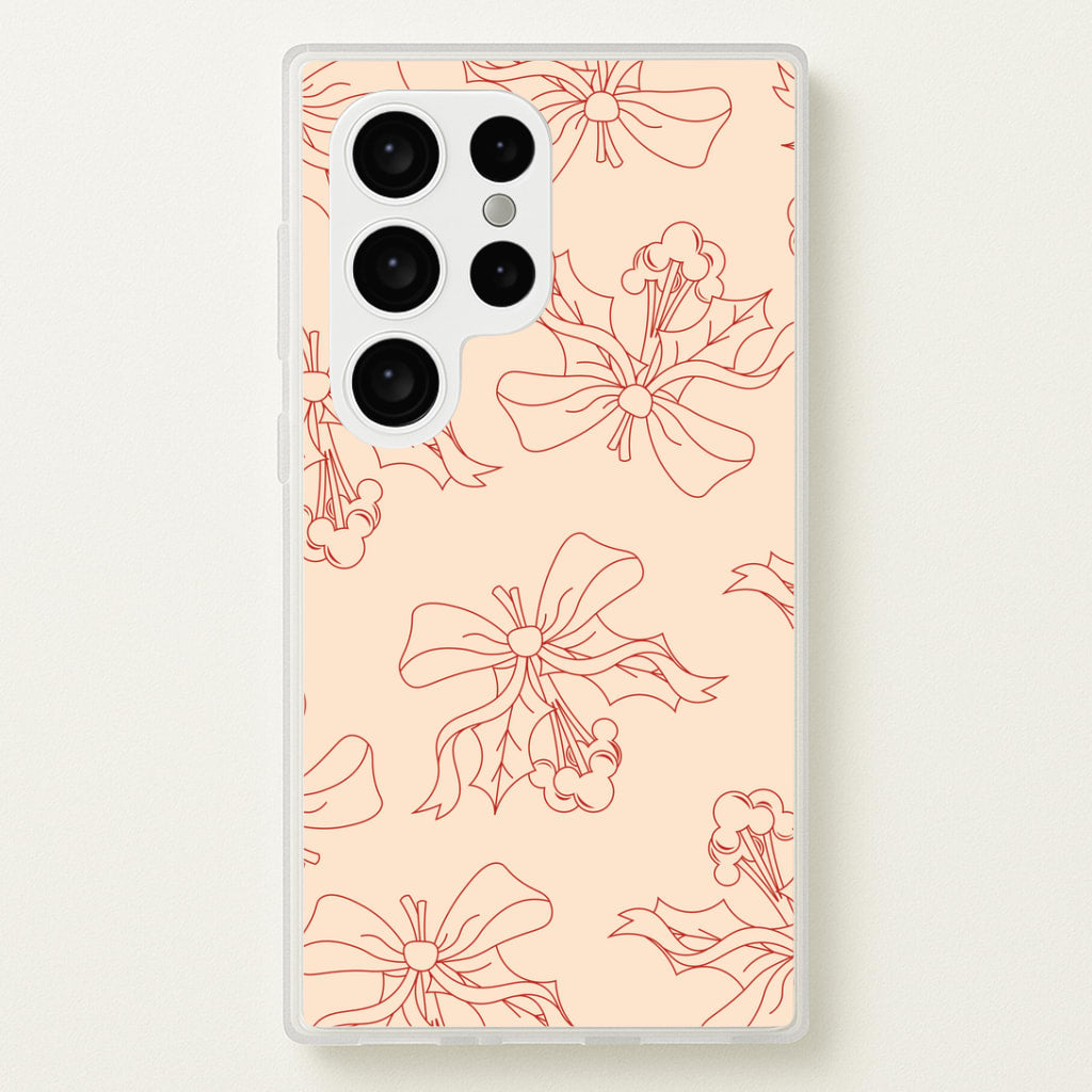 Cartoon Mouse Holly Pattern Galaxy S24 Ultra Case